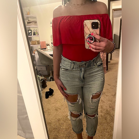 Red Body Suit. NWT - Picture 4 of 5